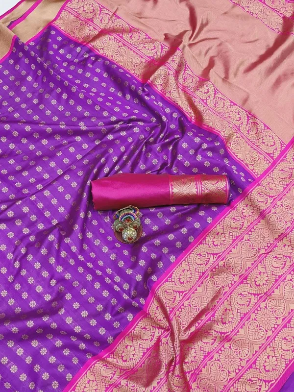 Purple_Woven_Banarasi_Jacquard_Saree_(Purple)
